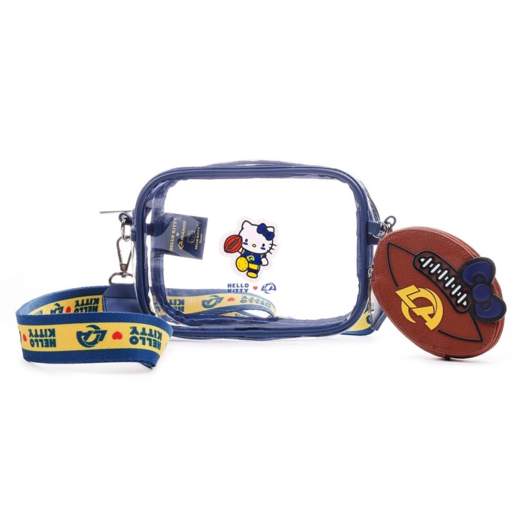New Hello Kitty X La Rams Crossbody Clear Bag Coin Purse Exclusive Limited Nfl